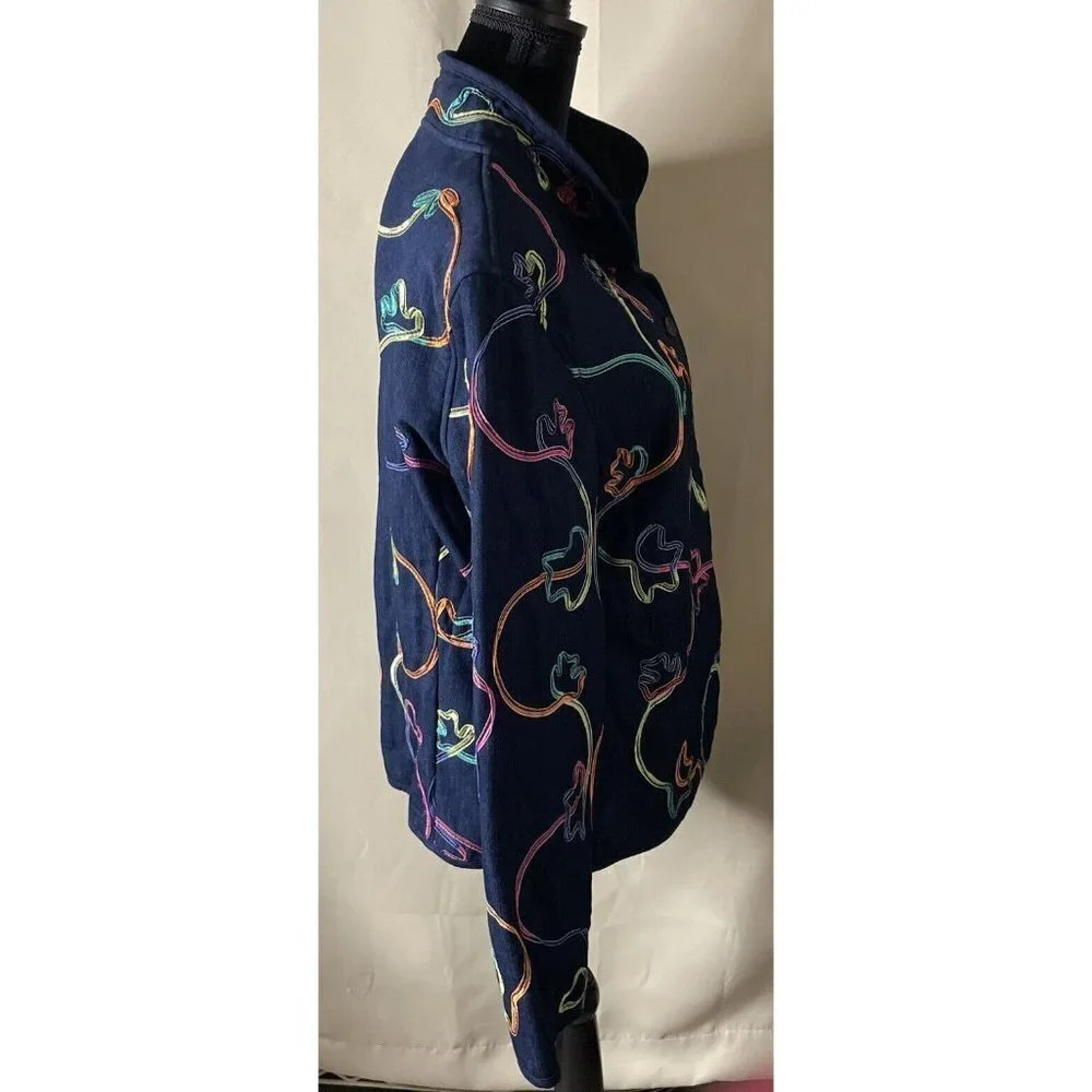 Koret Chambray Button Jacket Multi Color Ribbon D… - image 3